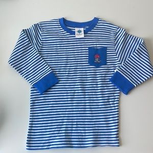 KANSAS JAYHAWKS 4T BLUE STRIPED SHIRT NWT💕